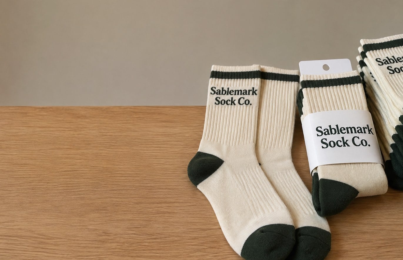 Custom printed crew socks with logo
