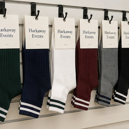 Customized crew socks for corporate gifts and swag